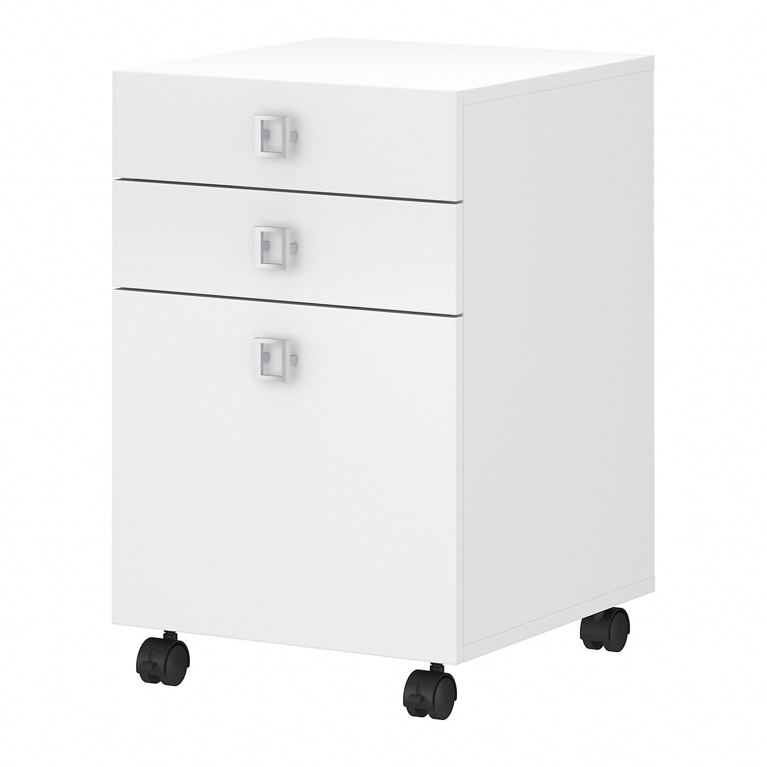 Bush Business Furniture Echo 3 Drawer Mobile File Cabinet, Pure White (KI60101-03)