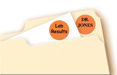 Avery Laser/Inkjet Color-Coding Labels, 3/4" Dia, Orange, 1,008 Labels/Pack (5465)