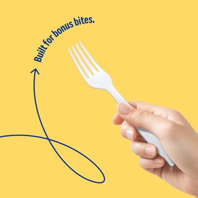 Perk™ Polystyrene Fork, Heavy-Weight, White, 1000/Carton (PK56391CT)