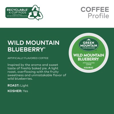 Green Mountain Wild Mountain Blueberry Coffee Keurig® K-Cup® Pods, Light Roast, 24/Box (6783)