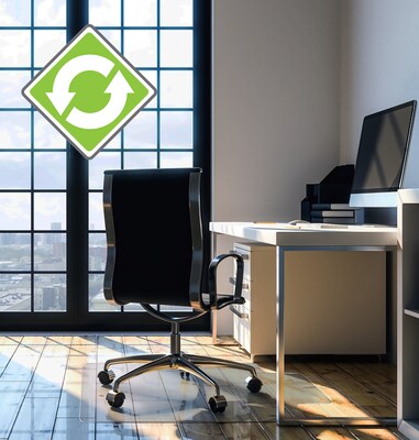 Floortex Cleartex Evolutionmat Enhanced Polymer Lipped Chair Mat for Hard Floors - 48 x 51, Clear