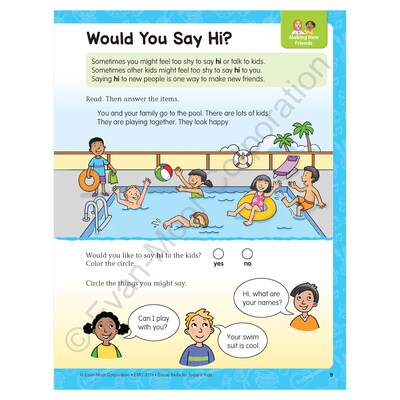 Evan-Moor Making Friends & Social Skills Bundle, Grade K Workbook, 2 Books/Set (EMC6278)