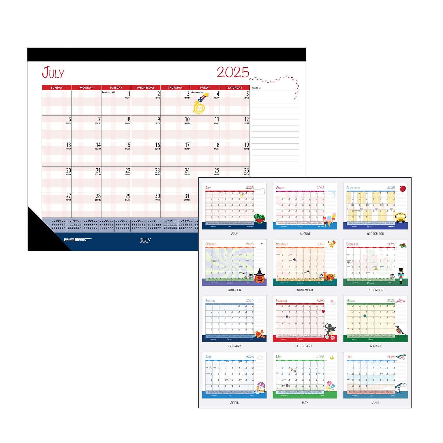 2025-2026 House of Doolittle Seasonal/Holiday 22 x 17 Academic Monthly Desk Pad Calendar (1395-26)