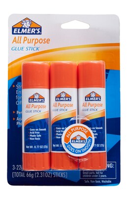 Elmers Jumbo All Purpose Glue Stick, 0.77 oz., 3/Pack (E5022)