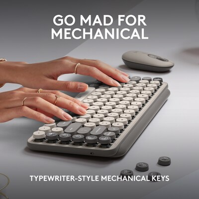 Logitech POP Keys Wireless Mechanical Keyboard, Mist (920-011232)