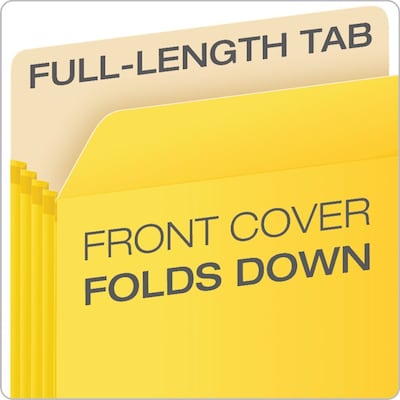 Pendaflex Color File Pocket, 3.5" Expansion, Letter Size, Yellow (1524E YEL)