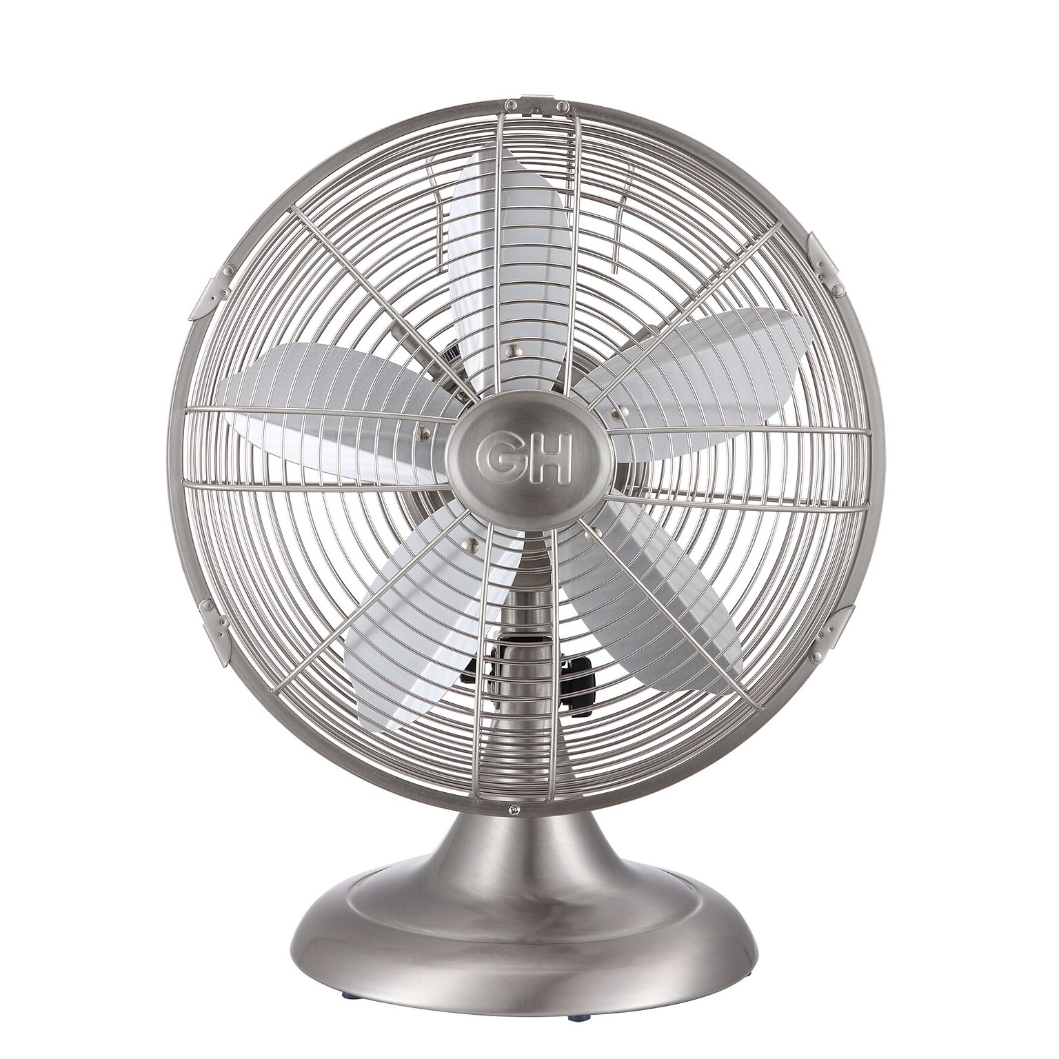 Good Housekeeping Oscillating Desk Fan, 3-Speed, Brushed Nickle (92605)