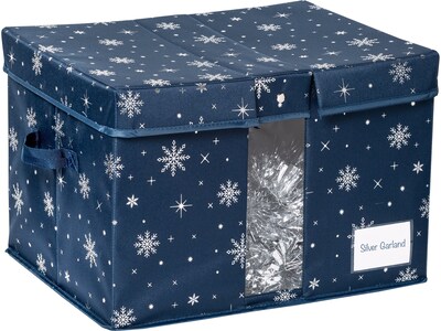 Honey-Can-Do Deluxe 52.4-Quart Storage Container with Lid, Polyester, Navy Blue/Silver (SFT-09558)