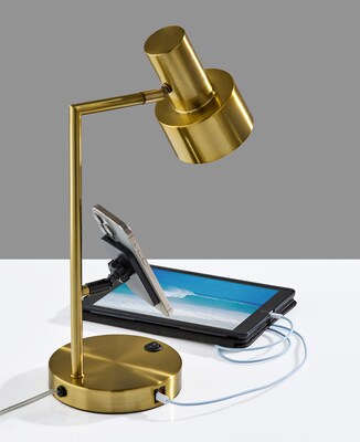 Adesso Rowe Supercharger Incandescent Desk, 19"H, Antique Brass (2606-21)