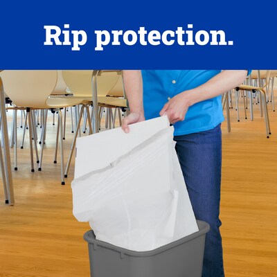 Glad ForceFlex Tall 13 Gallon Drawstring Kitchen Trash Bag, White, 100 Total Bags (78374)