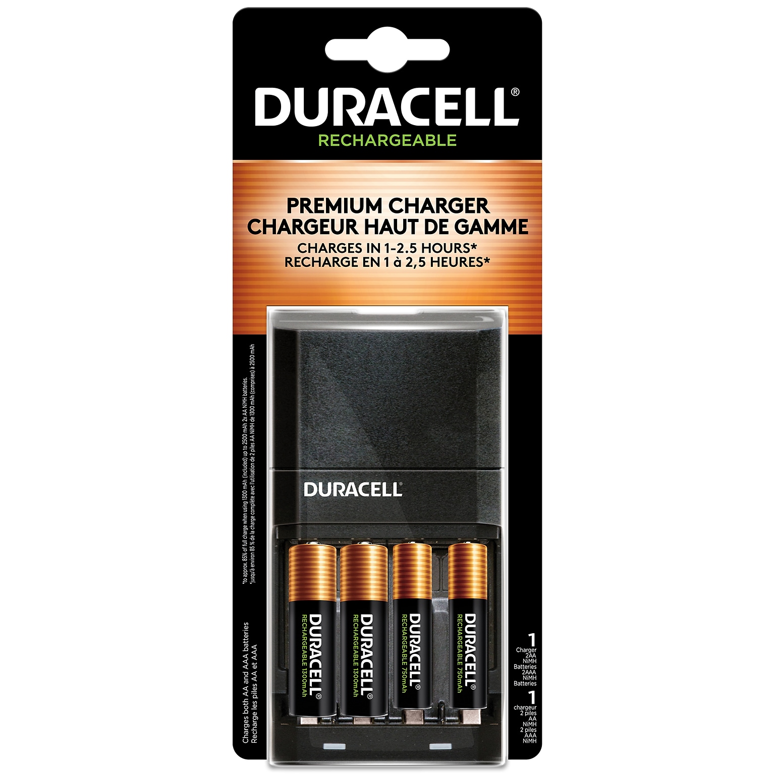 Duracell AAA/AA NiMH, rechargeable, Battery with Charger (CEF27)