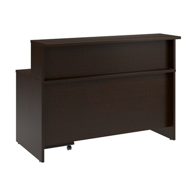 Bush Business Furniture Arrive 60W Reception Desk with Shelf and Mobile File Cabinet, Mocha Cherry