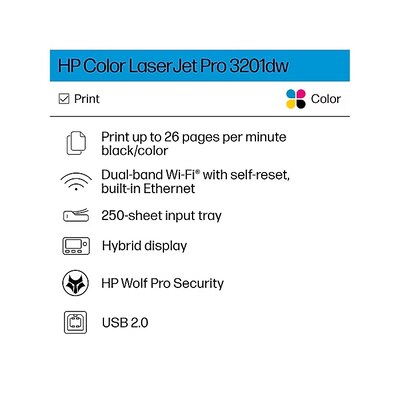 HP LaserJet Pro 3201dw Printer, 3-Year Warranty with Next Day Replacement & Toner Discounts Smart Bundle