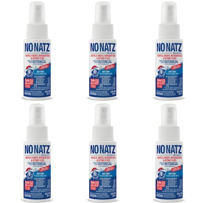 No Natz Natural DEET-Free Insect Repellent Spray for Gnats, Fresh Scent, 2oz, 6/Pack (BND04599)