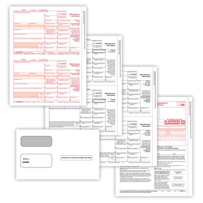 ComplyRight 2023 1099-MISC Tax Form, 4-Part, Copy A, C, B, 50/Pack (95914E)