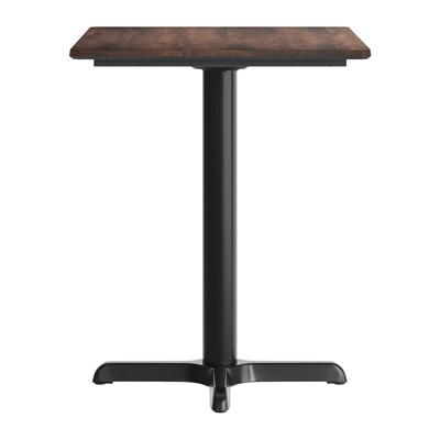 Flash Furniture Acadia Wooden Dining Table with X-Base, 23.75"D x 29.75"W, Dark Brown/Black Base (ST2430WBRT2222)