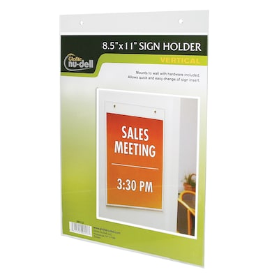 NuDell Sign Holder, 8.5" x 11", Clear Plastic (NUD38011)