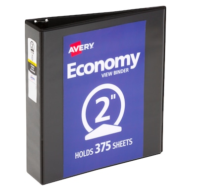 Avery 2 3-Ring View Binders, Black (5730)