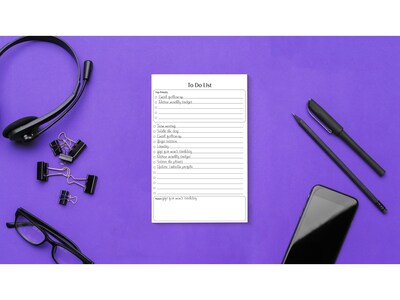 Better Office To-Do List Notepad, 5.5" x 8.5", Ruled, White, 50 Sheets/Pad, 6 Pads/Pack (25835-6PK)