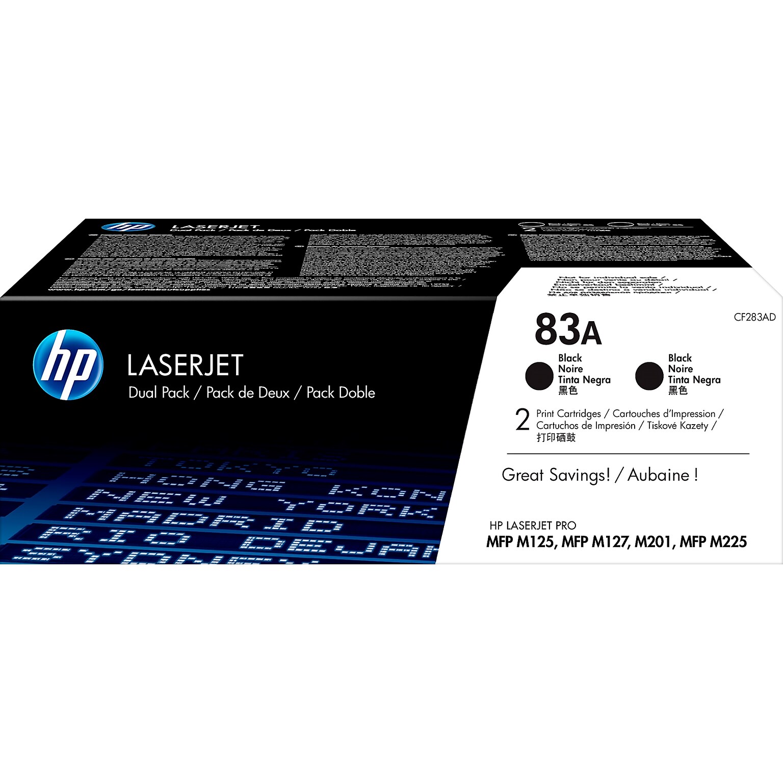 HP 83A Black Standard Yield Toner Cartridge, Prints Up to 1,500 Pages (CF283AD)