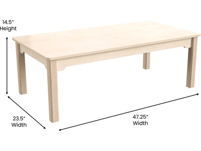 Flash Furniture Bright Beginnings Hercules Rectangular Table, 47.25" x 23.5", Beech (MK-ME088010-GG)