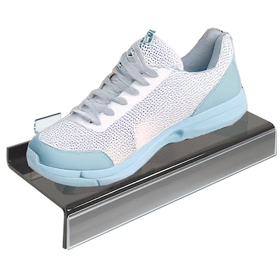 Azar Displays Deluxe Acrylic Shoe Shelf for Slatwall, 10"W x 1.25"H x 4"D, Smoke Grey, 10-Pack (556002-SMK-10PK)