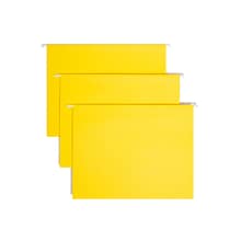 Smead Adjustable Tab Recycled Hanging File Folder, 5-Tab, Letter Size, Yellow, 25/Box (64069)