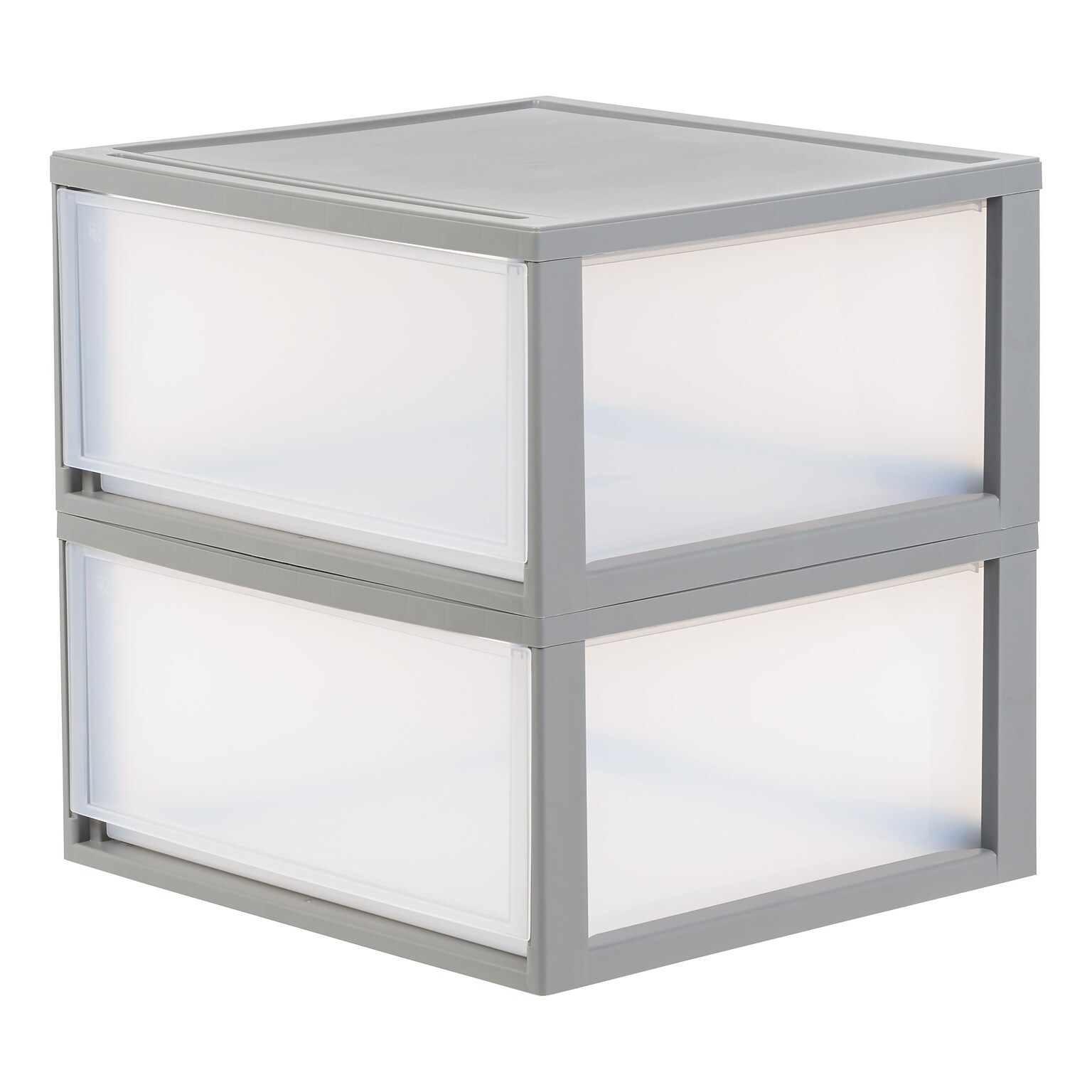 Iris Stackable Storage Drawer, Gray, 2/Pack (500257)