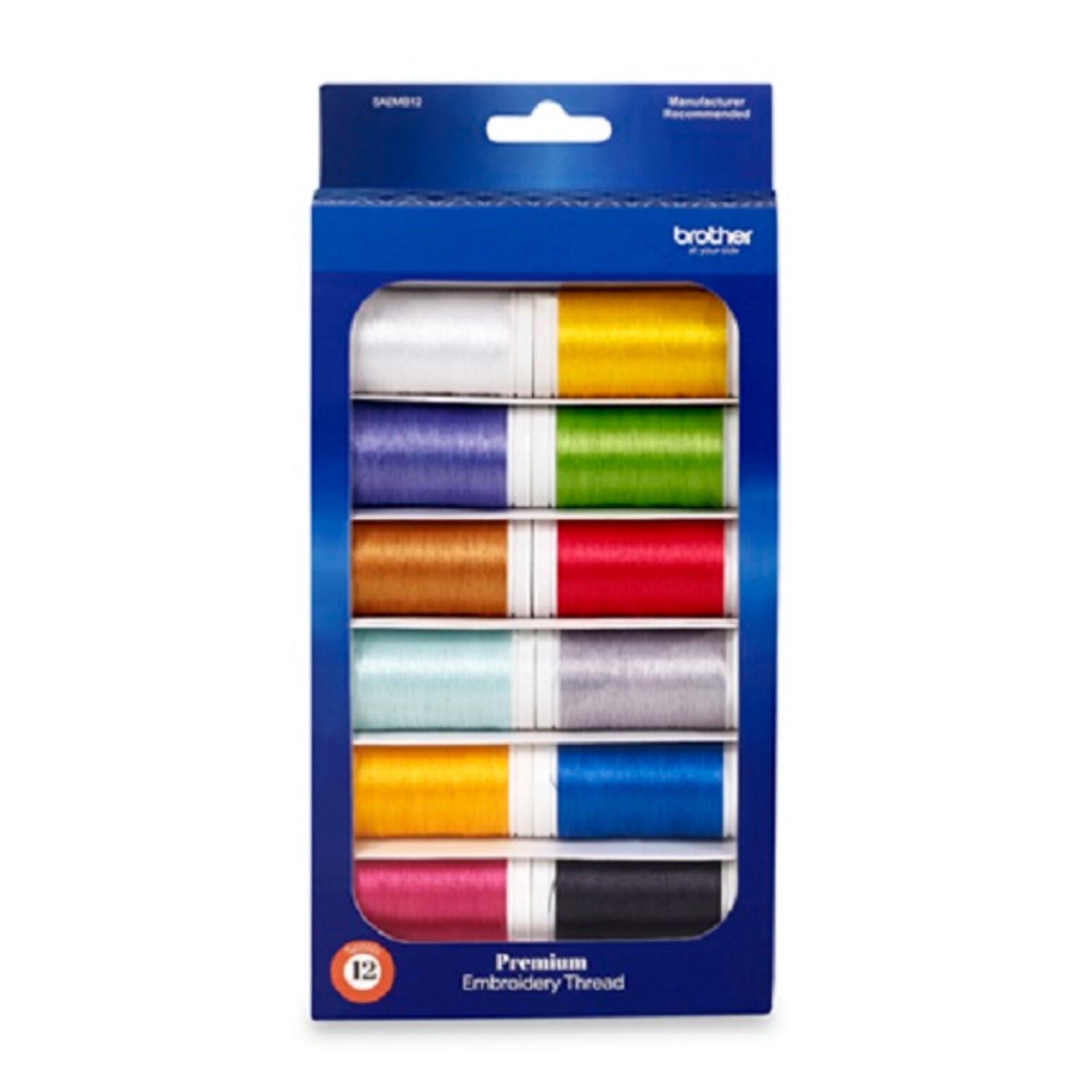 Brother Essentials Premium Embroidery Thread, 12/Pack (SAEMB12)