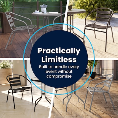 Flash Furniture Lila Commercial Indoor-Outdoor Restaurant Bar Height Stool, Black (TLH015HBK)