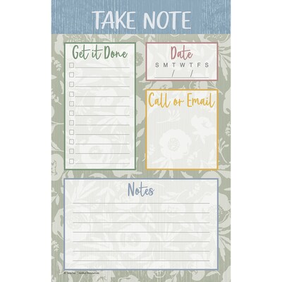 Teacher Created Resources Classroom Cottage Notepad & Refill, Multicolored, 12/Bundle (TCR7198-12)