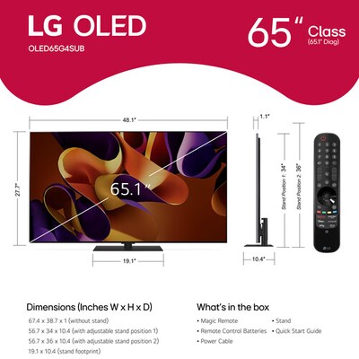 LG Evo G4 65 OLED 4K TV with WebOS 24 (OLED65G4SUB)