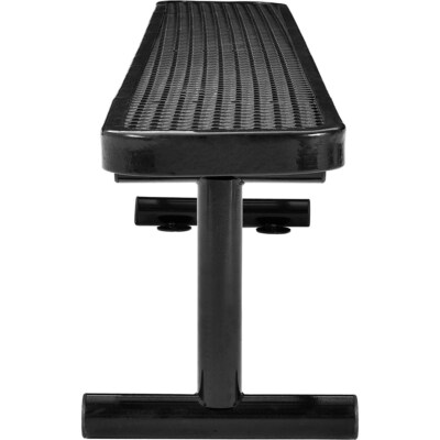 Global Industrial 8' Outdoor Steel Flat Bench, Expanded Metal, Black (277157BK)