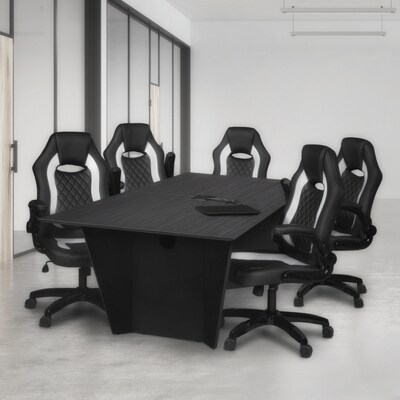 Regency Array 72W x 36D Conference Table with Grommet, Ash Grey/Black (ACT7236AGBK)