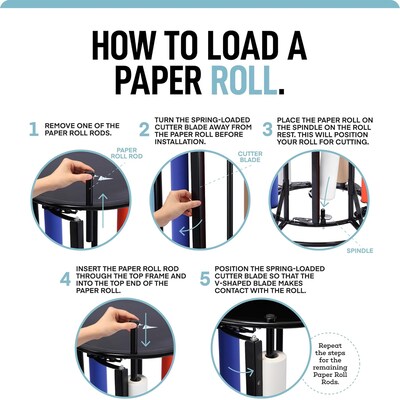 AdirKids 5 Roll Vertical Paper Roll Dispenser Wrapping Paper, 46" x 31.1" x 31.1", Black (ADIKI300-01-MK)