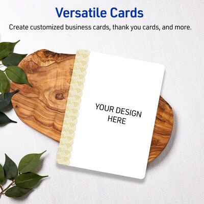 Avery Gold Lace Trim Pattern Matte Blank Card, White, 20/Pack (S00-EX2)