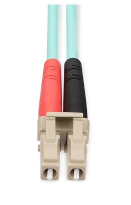 StarTech 25m (82ft) LC to LC (UPC) Duplex OM4 Multimode Fiber Optic Patch Cable, 50/125, Aqua (450FBLCLC25)