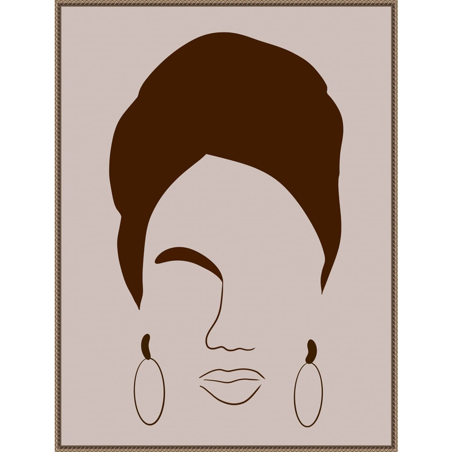 Amanti Art Woman with Headwrap by Carelle Nguessan. Framed Canvas Wall Art Print, 32 x 42 (A42678302870)