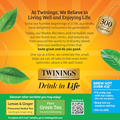 Twinings Decaf Green Tea, Keurig® K-Cup® Pods, 24/Box (TNA90557)