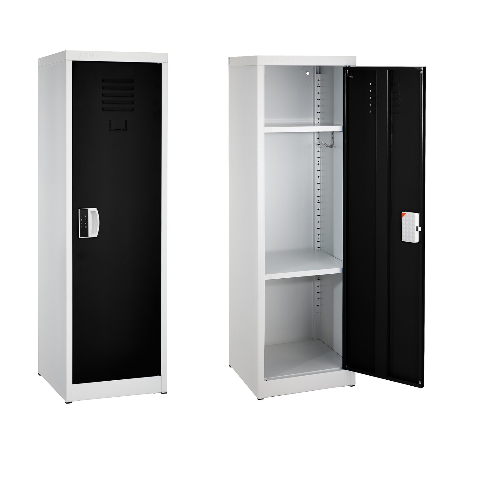 AdirOffice 48H Single Tier Black Storage Locker (ADI629-01-BLK-DL)