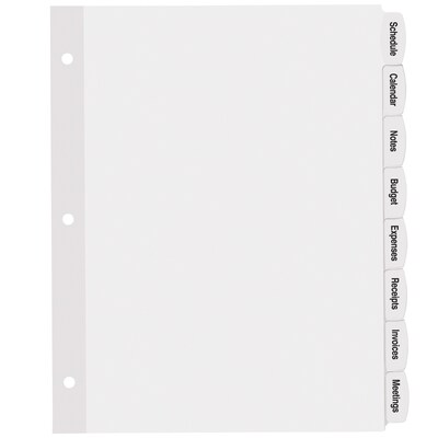 Avery Big Tab Printable Paper Dividers with White Labels, 8 Tabs, 20 Sets/Pack (11435)