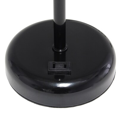 Creekwood Home Oslo 19.50" LED Table Lamp with Power Outlet Base, Black/White (CWT-2008-BA)