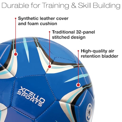 Xcello Sports Size 3 Soccer Balls with Pump, Blue/Orange, 2/Pack (SB-S3-2-ASST-6)
