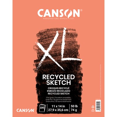 Canson XL Series 11 x 14 Sketch Pad, 100 Sheets/Pad, 2/Bundle (MCXC100510923-2)