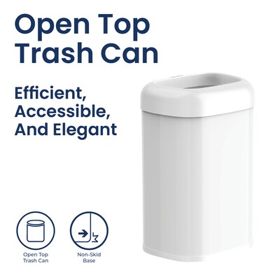 Nine Stars Stainless Steel Open Top Trash Can, 21.1 Gallon, White (OTT-80-4WH)