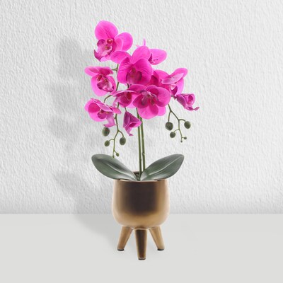 Forever Leaf Artificial Purple Orchid Plant for Decoration in Vase (FEV-PUOR)