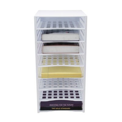 Thinkspace Literature organizer 8-Compartment Literature Organizers, 21" x 12.25", White (39444)