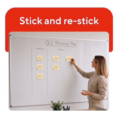 Staples Pop-Up Sticky Notes, 3" x 3", Sunshine Colors, Recycled Paper, 3600 Sheets – Eco-Friendly Dispenser Notes for Offices