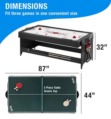 Fat Cat Original 3-in-1 7' Pockey Multi-Game Table, Blue (64-1052)