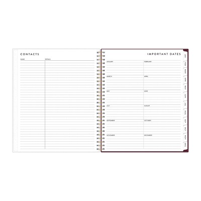 2027 Blue Sky Bespoke Letterpress Waterdrops Mulberry 8" x 10" Calendar Year Monthly Planner, Plastic Cover (161812)
